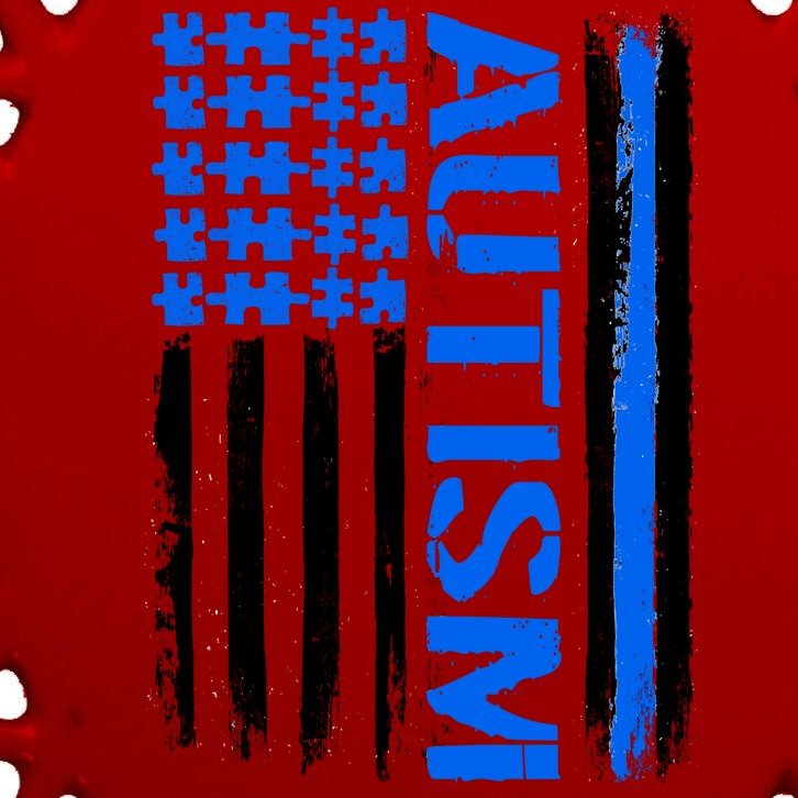 USA Autism Awareness Puzzle Flag Oval Ornament