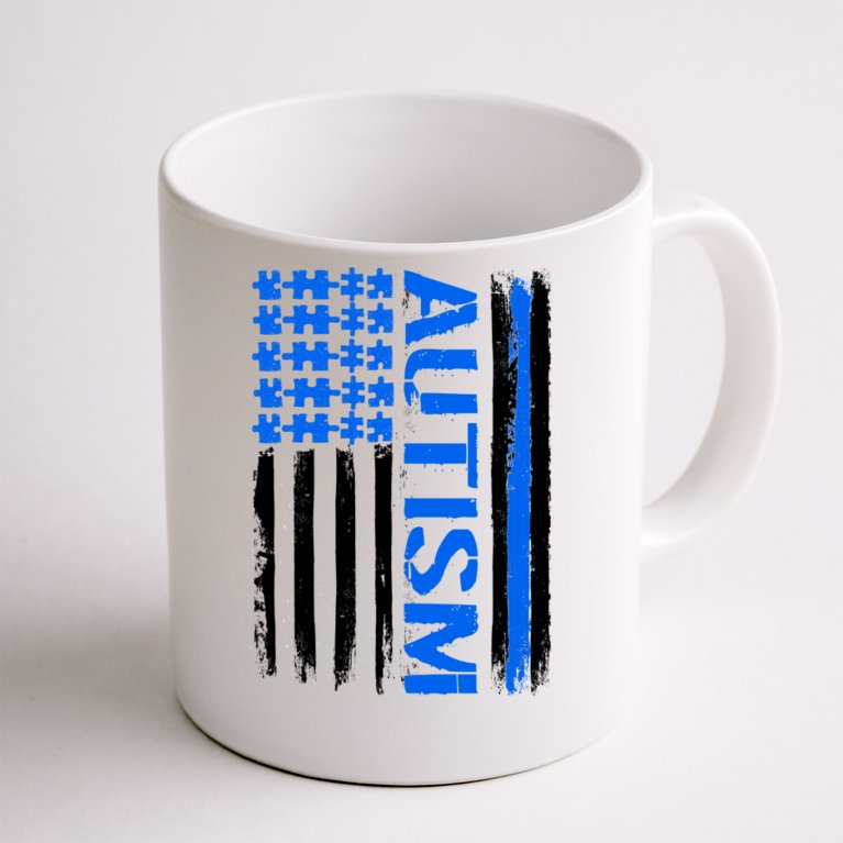 USA Autism Awareness Puzzle Flag Coffee Mug