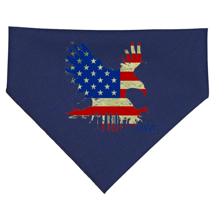 USA Bald Eagle Flag Drip 4th of July USA-Made Doggie Bandana