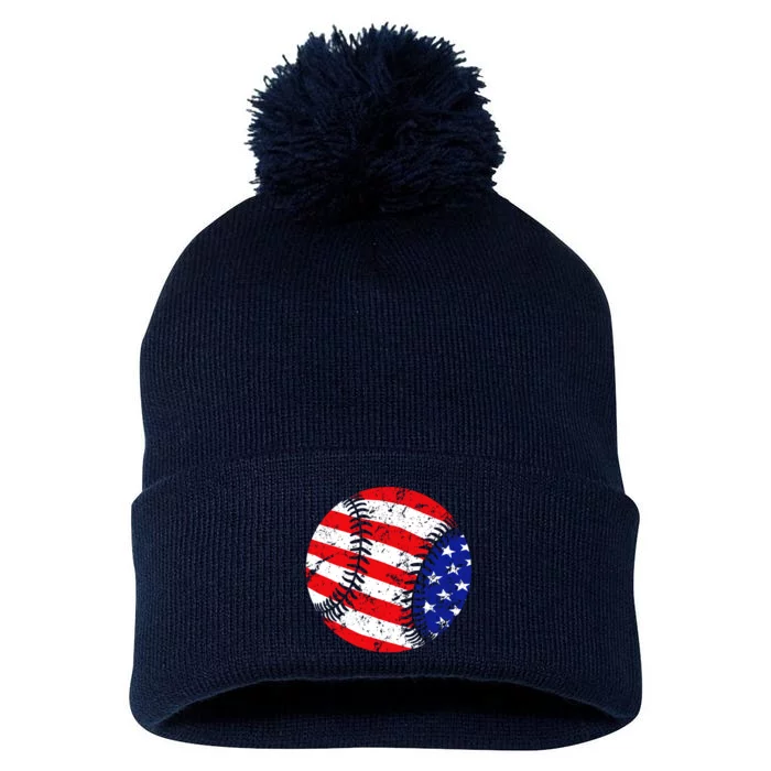 USA Baseball Pom Pom 12in Knit Beanie