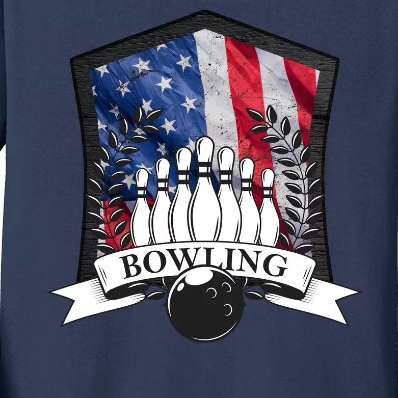 USA Bowling Team Kids Long Sleeve Shirt