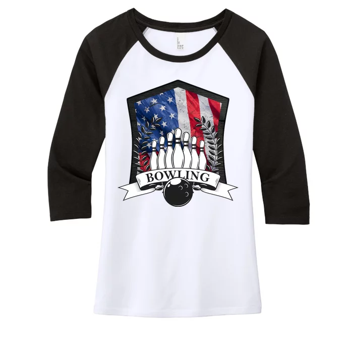 USA Bowling Team Women's Tri-Blend 3/4-Sleeve Raglan Shirt