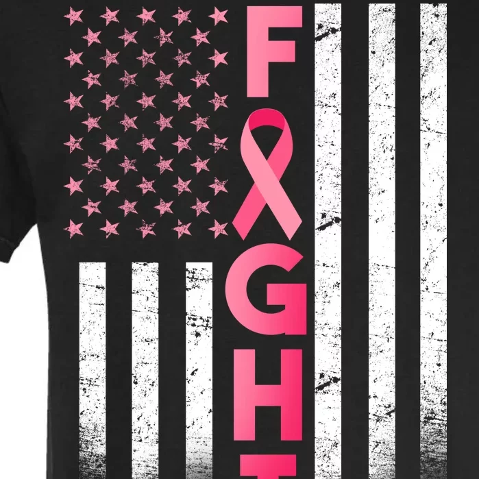 USA Breast Cancer Awareness Fight Logo Garment-Dyed Heavyweight T-Shirt