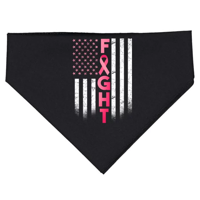 USA Breast Cancer Awareness Fight Logo USA-Made Doggie Bandana