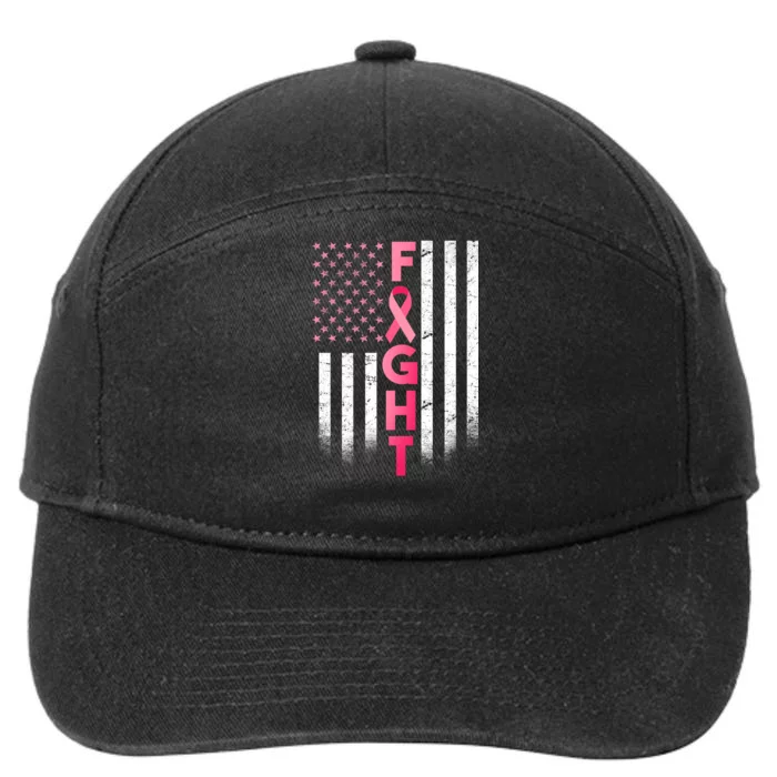 USA Breast Cancer Awareness Fight Logo 7-Panel Snapback Hat