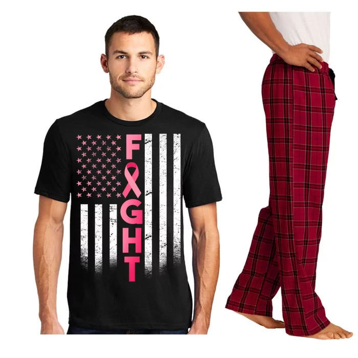 USA Breast Cancer Awareness Fight Logo Pajama Set