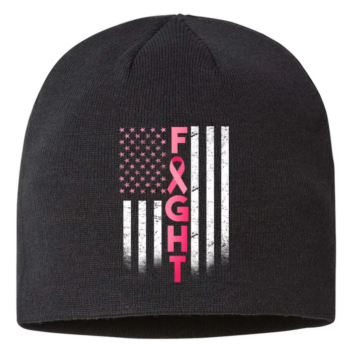 USA Breast Cancer Awareness Fight Logo 8 1/2in Sustainable Knit Beanie