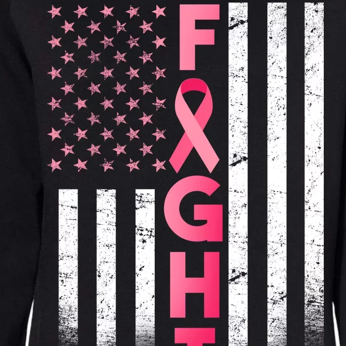 USA Breast Cancer Awareness Fight Logo Womens California Wash Sweatshirt