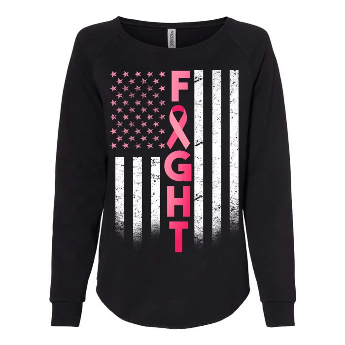 USA Breast Cancer Awareness Fight Logo Womens California Wash Sweatshirt