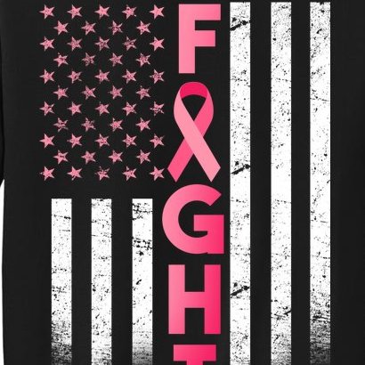 USA Breast Cancer Awareness Fight Logo Tall Sweatshirt