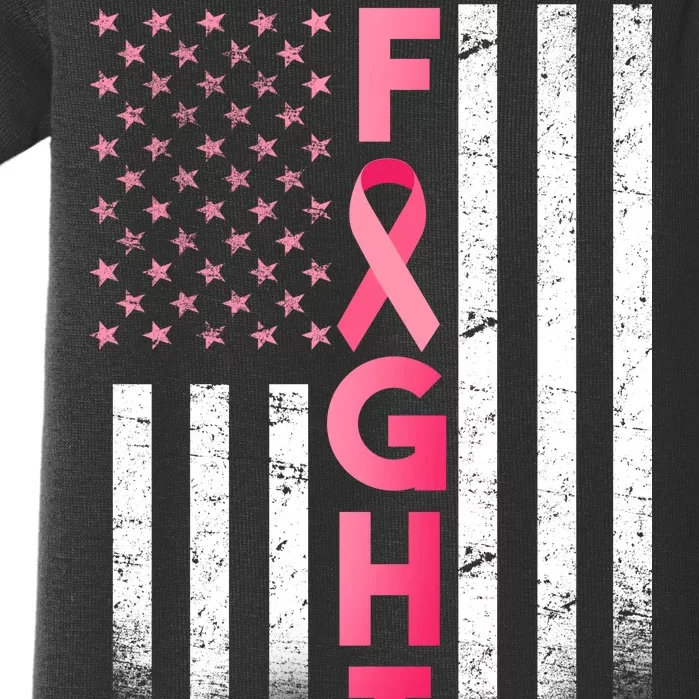 USA Breast Cancer Awareness Fight Logo Baby Bodysuit