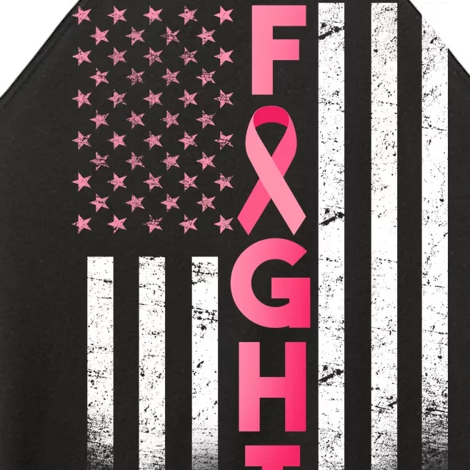 USA Breast Cancer Awareness Fight Logo Women’s Perfect Tri Rocker Tank