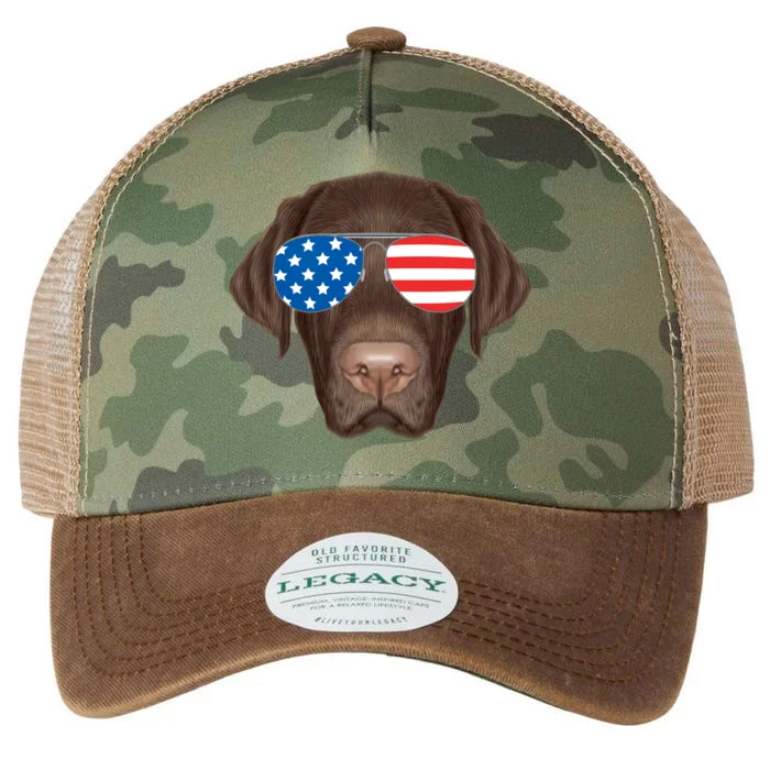 USA Chocolate Lab Dog Legacy Tie Dye Trucker Hat