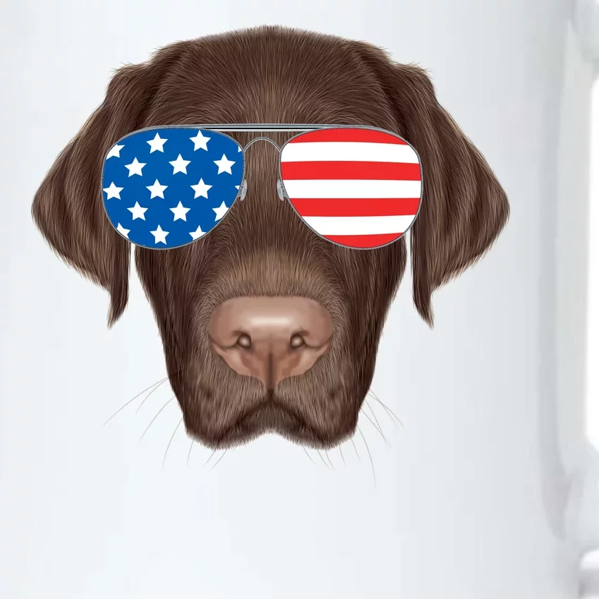 USA Chocolate Lab Dog Black Color Changing Mug