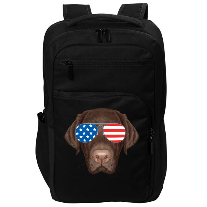 USA Chocolate Lab Dog Impact Tech Backpack