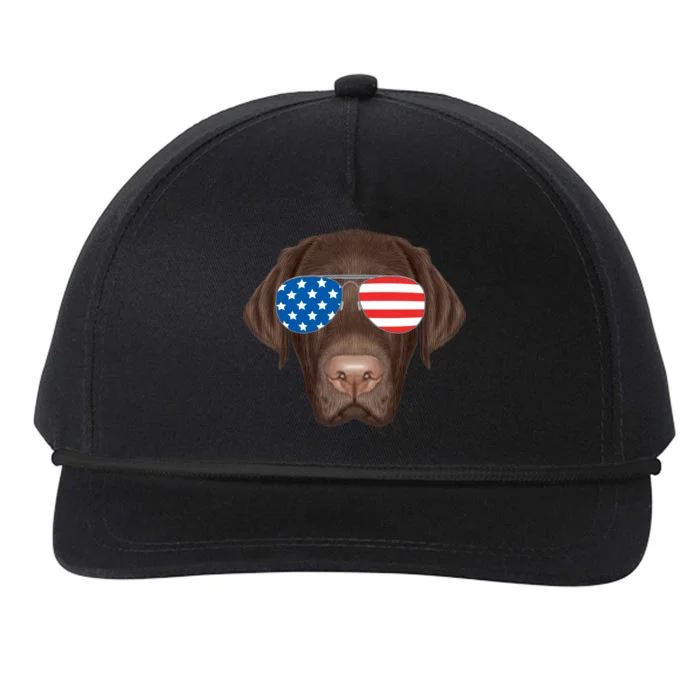 USA Chocolate Lab Dog Snapback Five-Panel Rope Hat