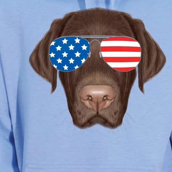 USA Chocolate Lab Dog Unisex Surf Hoodie