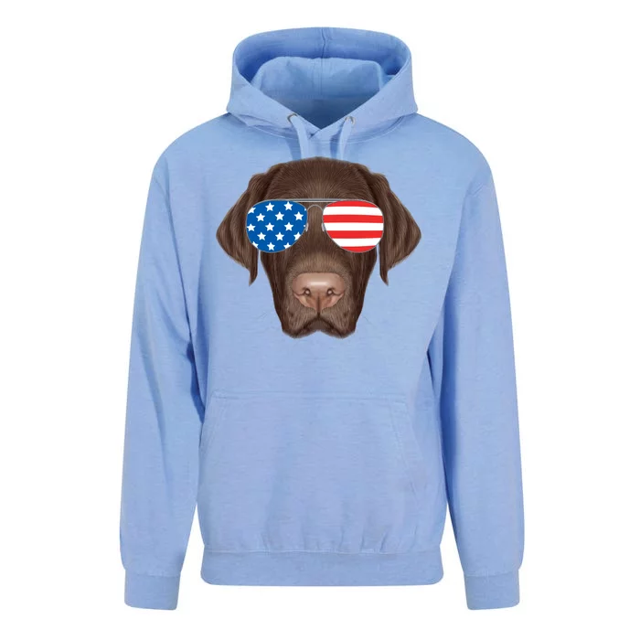 USA Chocolate Lab Dog Unisex Surf Hoodie