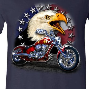USA Chopper Bald Eagle Muscle V-Neck T-Shirt