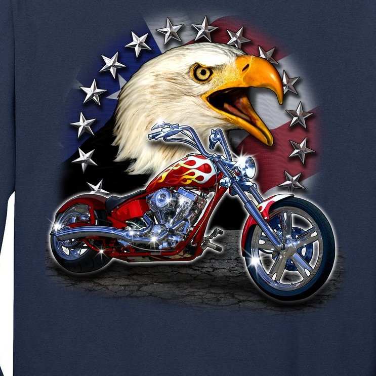 USA Chopper Bald Eagle Muscle Tall Long Sleeve T-Shirt