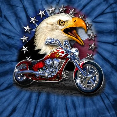 USA Chopper Bald Eagle Muscle Tie-Dye T-Shirt