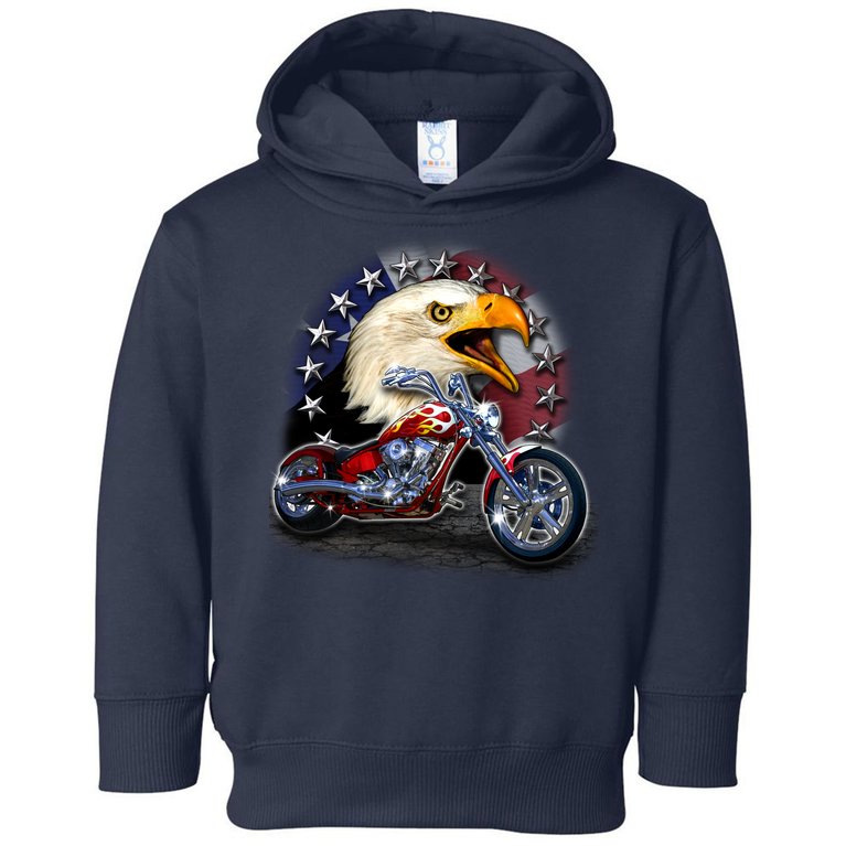 USA Chopper Bald Eagle Muscle Toddler Hoodie