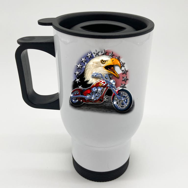 USA Chopper Bald Eagle Muscle Stainless Steel Travel Mug