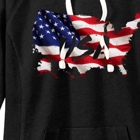 USA Country Flag Women's Fleece Hoodie