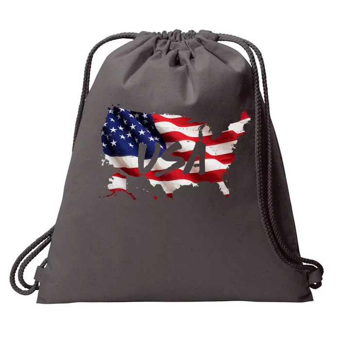 USA Country Flag Drawstring Bag