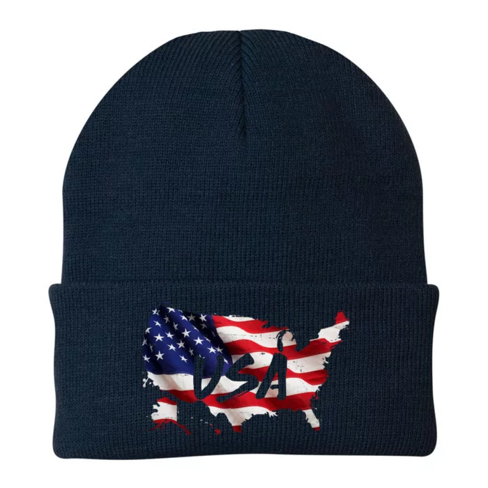 USA Country Flag Knit Cap Winter Beanie