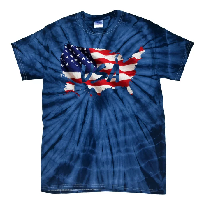 USA Country Flag Tie-Dye T-Shirt