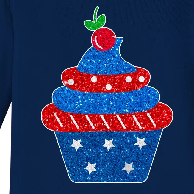 USA Cupcake Cherry On Top Baby Long Sleeve Bodysuit