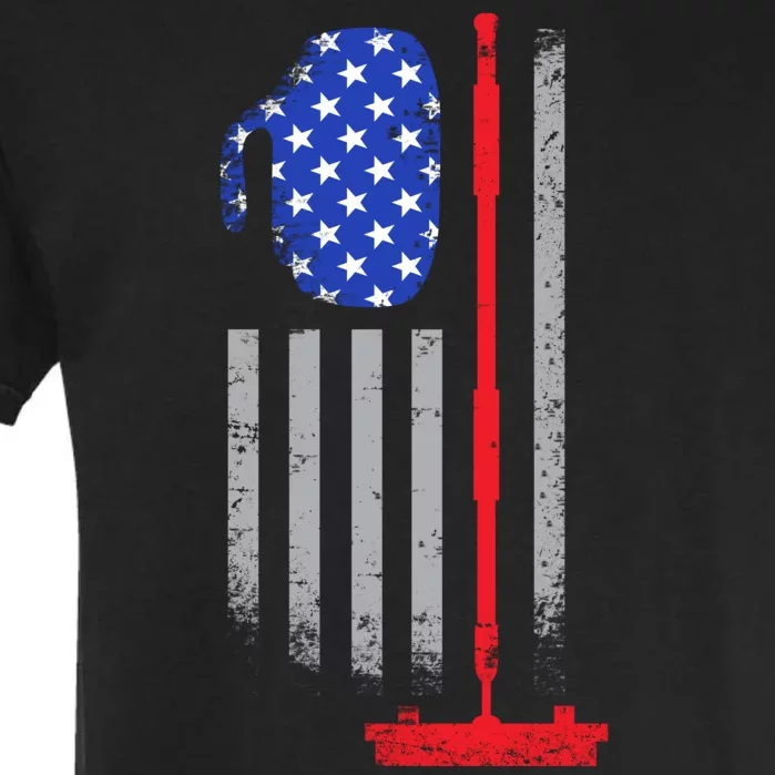 USA Curling Flag Garment-Dyed Heavyweight T-Shirt