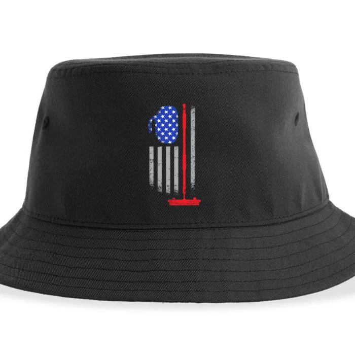 USA Curling Flag Sustainable Bucket Hat