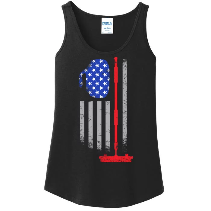 USA Curling Flag Ladies Essential Tank