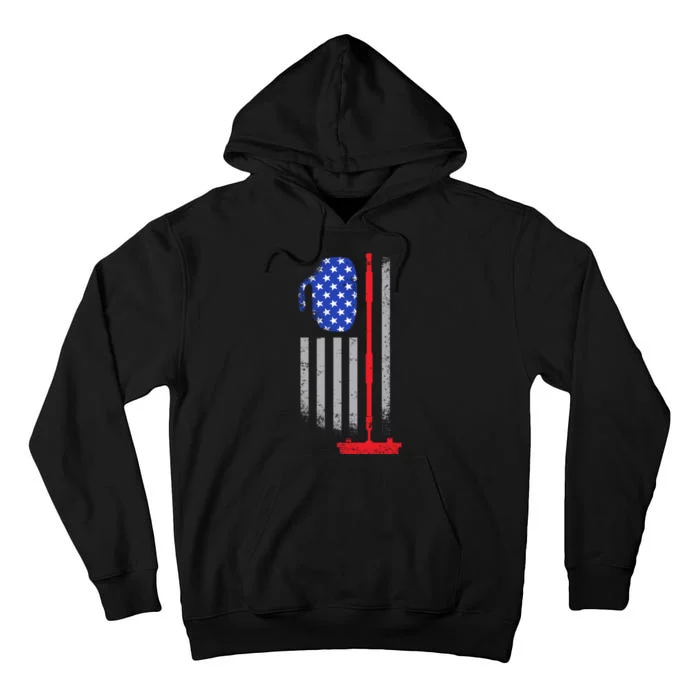 USA Curling Flag Tall Hoodie