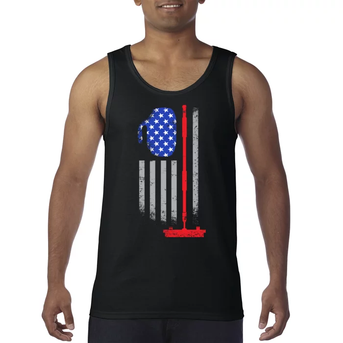 USA Curling Flag Tank Top