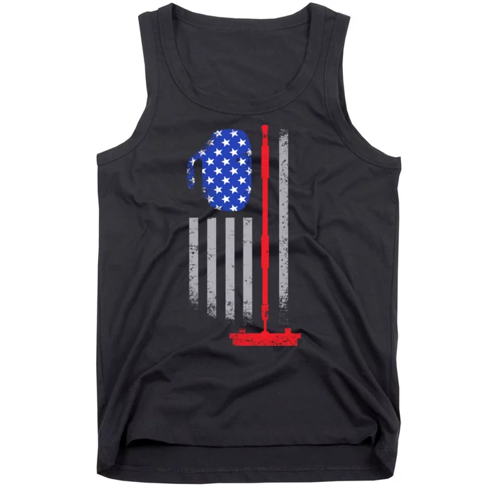 USA Curling Flag Tank Top