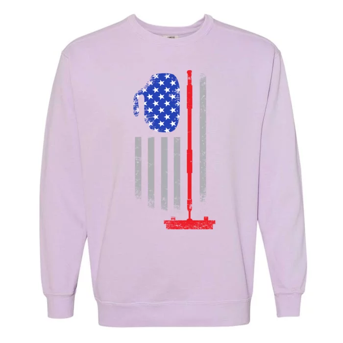 USA Curling Flag Garment-Dyed Sweatshirt