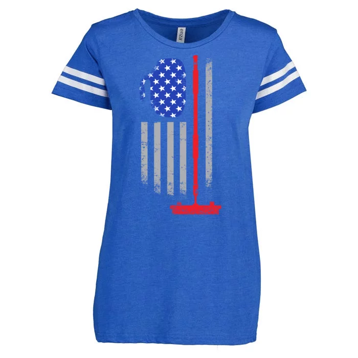 USA Curling Flag Enza Ladies Jersey Football T-Shirt