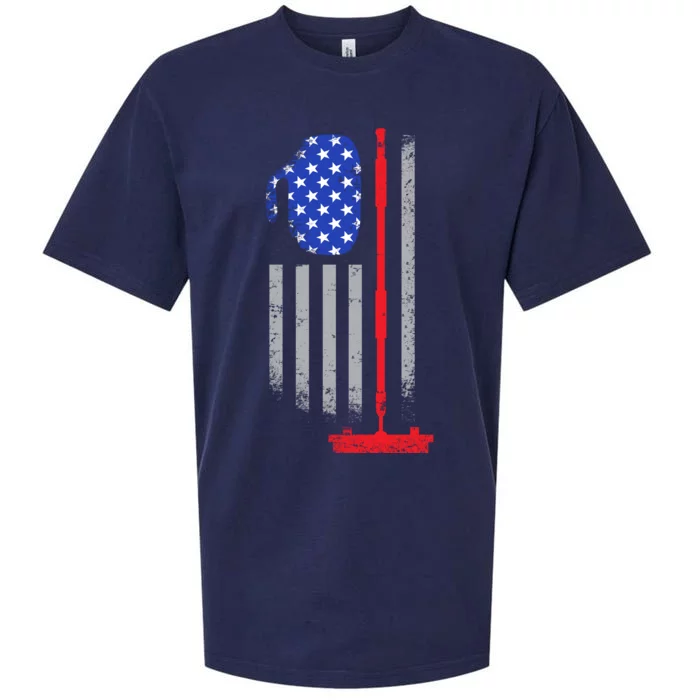 USA Curling Flag Sueded Cloud Jersey T-Shirt