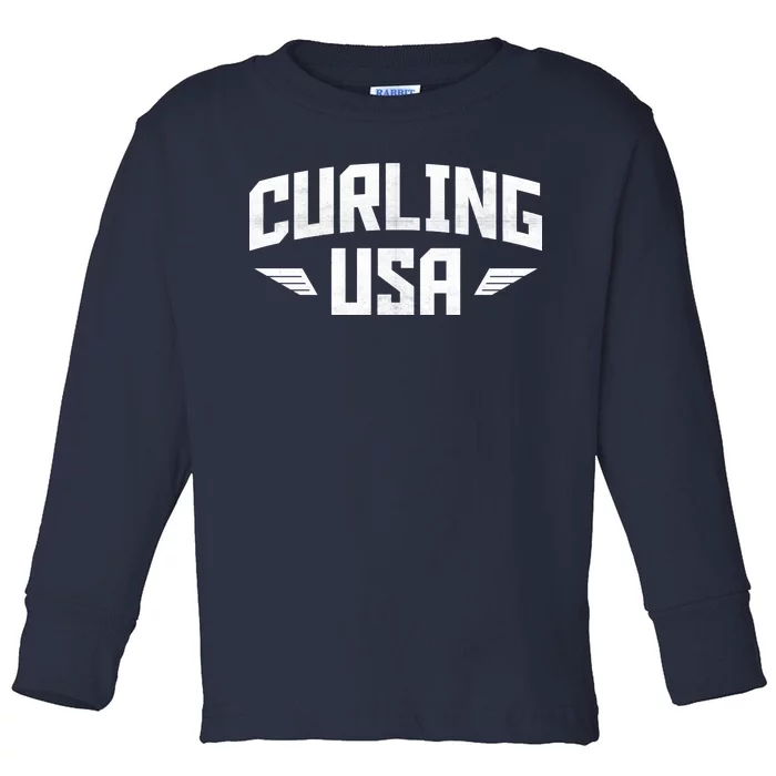 USA Curling Team Toddler Long Sleeve Shirt