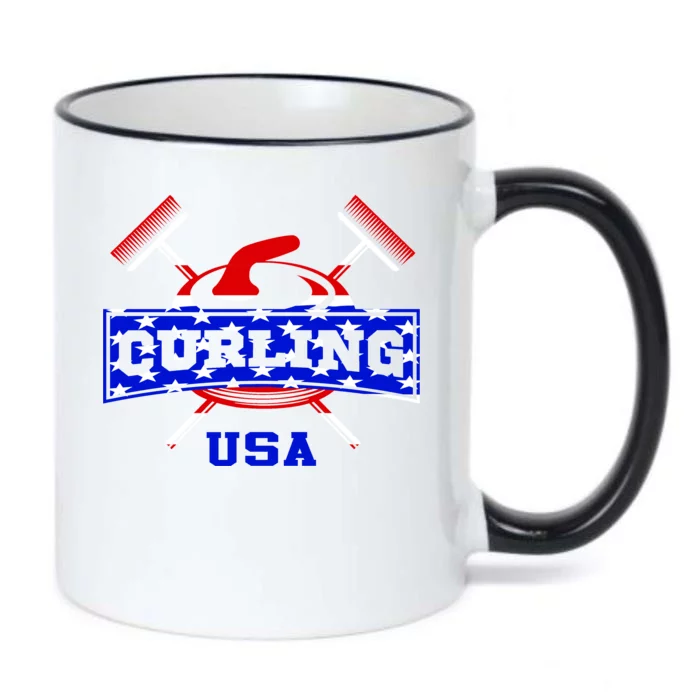 USA Curling Team Champs Winter Sports Games Black Color Changing Mug