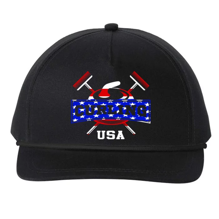 USA Curling Team Champs Winter Sports Games Snapback Five-Panel Rope Hat