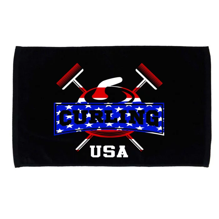 USA Curling Team Champs Winter Sports Games Microfiber Hand Towel