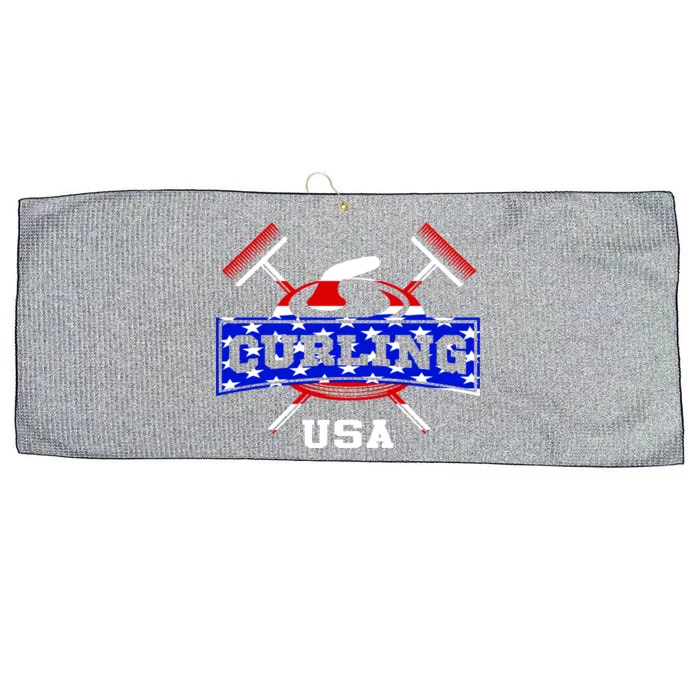 USA Curling Team Champs Winter Sports Games Large Microfiber Waffle Golf Towel