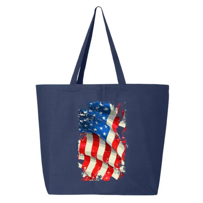 USA Distressed Waving American Flag 25L Jumbo Tote