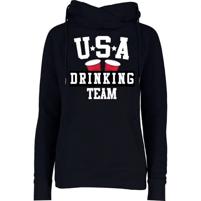 USA Drinking Team Womens Funnel Neck Pullover Hood