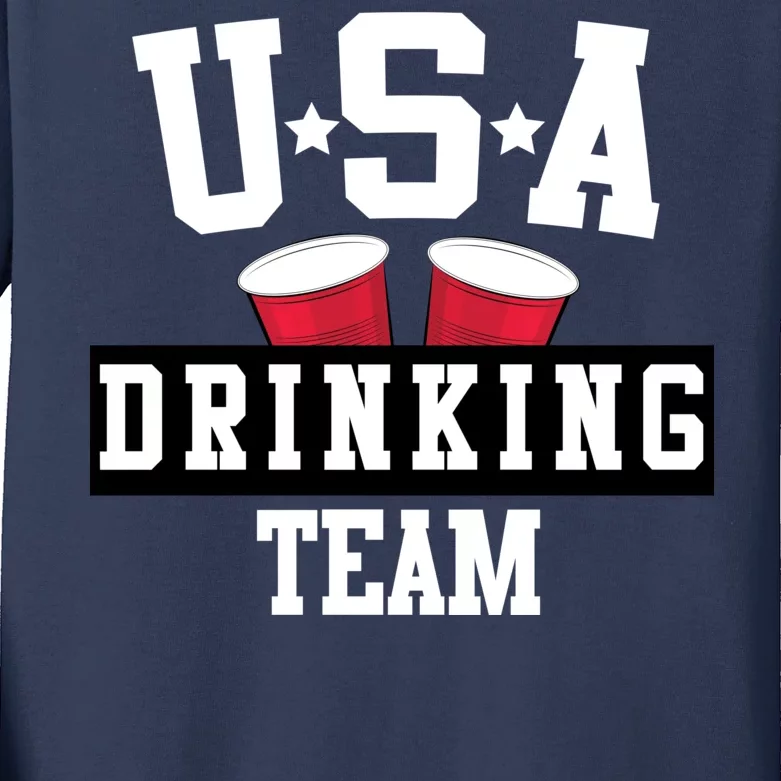 USA Drinking Team Kids Long Sleeve Shirt