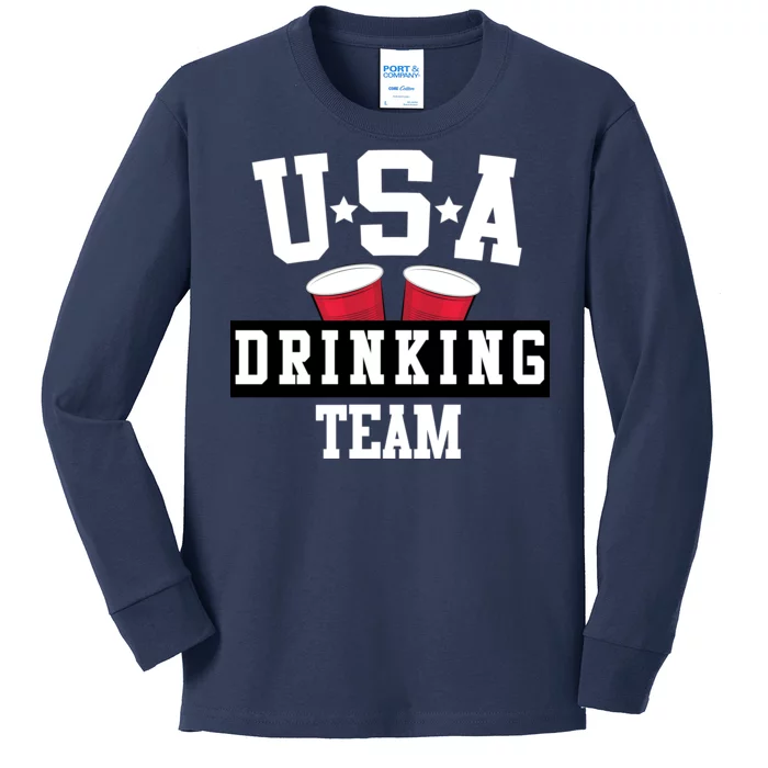 USA Drinking Team Kids Long Sleeve Shirt